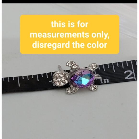 Turtle Stud Yellow Crystal Earrings for Women - Picture 8 of 8